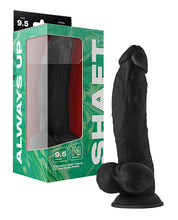 Shaft Model N Flexskin Liquid Silicone 9.5' Side Curve Dong w/Balls - Black