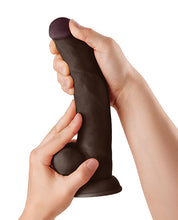 Shaft Model C Flexskin Liquid Silicone 9.5' Curved Dong w/Balls - Mahogany