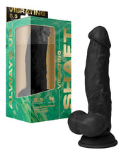 Shaft Flexskin Liquid Silicone 8.5' Vibrating Side Curve Dong w/Balls - Black