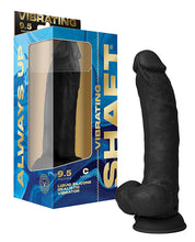Shaft Flexskin Liquid Silicone 9.5' Vibrating Curved Dong w/Balls - Black