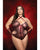 Raising Hell Front Zip Halter Teddy w/Fingerless Gloves & Headband 3 pc Set - Red S/M