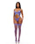 See It Through Guipure Teddy Set w/Stockings - Purple MD