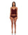 Velvet Lines Mesh Cami & Boy Short 2 pc Set - Red/Black MD