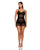Private Party Glitter Chemise & Thong Set - Black XL