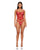 La Vie En Rose Embroidered Bustier w/Panty - Red MD