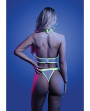 Supernatural Glow-in-the-Dark Zipper Bralette & Thong - White S/M