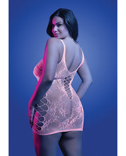 Magnetism Glow-in-the-Dark Lace Knit Dress; Glows Pink - White O/S