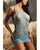 Vixen Breathless Chantilly Lace Chemise & G-String Blue O/S