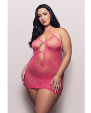 Vixen Call Me Baby Halter Dress w/Pearl Details  - Hot Pink QN