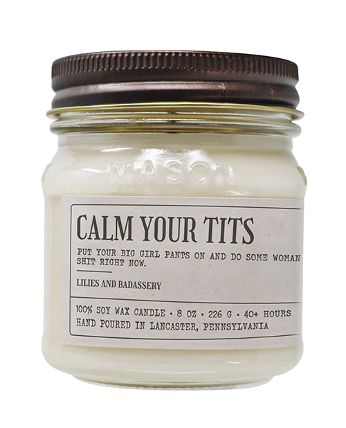 Calm Your Tits - Funny Candle 8 oz Soy Wax