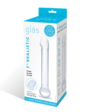 Glas 7' Realistic Head Glass Dildo - Clear