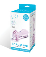 Glas 5' Rosebud Glass Butt Plug - Pink