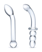 Glas 2 pc G-Spot Pleasure Glass Dildo Set - Clear
