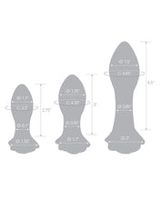 Glas 3 pc Rosebud Butt Plug Set - Pink