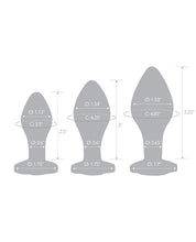 Glas 3 pc Heart Jewel Glass Anal Training Kit