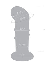 Glas 4" Rechargeable Vibrating Dotted G Spot/P Spot Plug - Blue