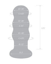 Glas 3.5" Rechargeable Vibrating Beaded Butt Plug - Blue