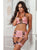 Plunge Bustier & Garter Mini Skirt Sweet Pink O/S