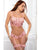 Corset Top w/Zipper Back Closure, Garter Panty & Lace Garters 3 pc Set - Candy Pink O/S