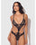 Nadia Lace & Mesh Cutout Teddy - Black SM