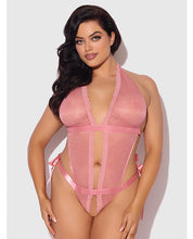 Kiki Lace & Satin Drop Off Teddy - Rose SM