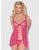 Yvone Lace Babydoll w/Front Closure & G-String 2 pc Set - Pink SM