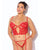 Cecily Lace & Mesh Bustier w/Thong & Garter Straps - Red 3X/4X