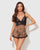 Felicia Mesh and Lace Babydoll w/G-String 2 pc Set - Leopard SM