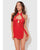 Dragon Mesh & Applique Chemise w/G-String 2 pc Set - Red SM