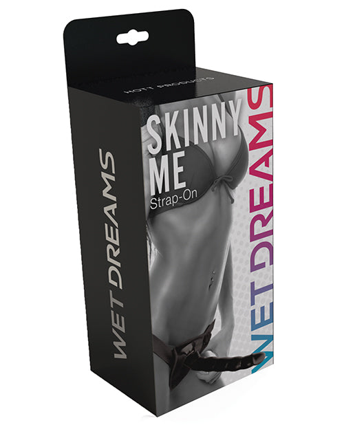 Wet Dreams Skinny Me 7" Strap on w/Harness - Black