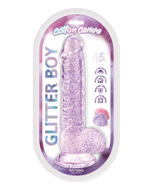 Cotton Candy Glitter Boy 7' Suction Cup Dildo - Pink