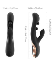 GEM Twin Balls Rabbit Vibrator - Black