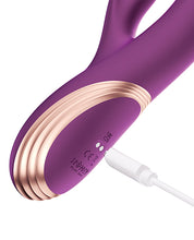 GEM Twin Balls Rabbit Vibrator - Purple