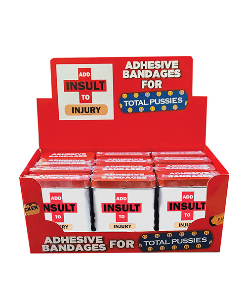 Add Insult to Injury Bandages w/Assorted Sayings - Box of 25 Display of 12
