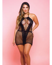 Netted Bad Romance Chemise Black O/S