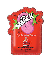 Smack Lickable Warming Massage Oil - Cherry 3 ml pouch - 36 pc Display