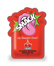 Smack Lickable Warming Massage Oil - Cherry 3 ml pouch - 36 pc Display