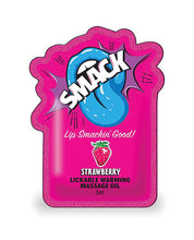 Smack Lickable Warming Massage Oil - Strawberry 3 ml pouch - 36 pc Display