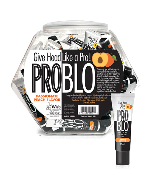 Pro Blo Oral Pleasure Gel 65 Pack Fishbowl - 10 ml Peach