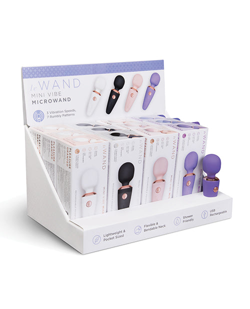 Le Wand Mini Micro Wand Prepacked Counter 12 pc Display w/Tester