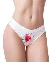 Mememe Flower Power Rose Printed Thong LG