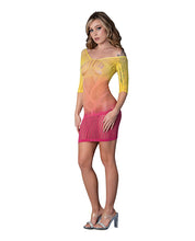 Seamless Ombre Half Sleeve Dress - Sunset Ombre O/S