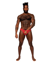 Sassy Lace Open Ring Thong Red S/M