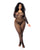 Long Sleeved All Over Fishnet Body Stocking Black QN