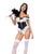 French Maid Lace Bodysuit w/Head Piece 2 pc Set (Accessories not included) - Black/White L/XL