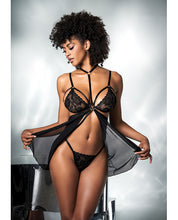 Mesh & Lace Two in One Teddy w/Detachable Skirt Black S/M