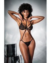 Mesh & Lace Two in One Teddy w/Detachable Skirt Black S/M