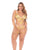 Sunlit Bliss Mesh and Lace Babydoll w/Thong 2 pc Set - Yellow 3X/4X