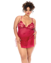 Luxe Babydoll w/Adjustable Straps & G-String - Red S/M