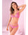 Lace Underwire Bra & Strappy Open Back Panty Sunset Pink S/M